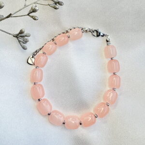 783-Mon-Couleur-sieraden-by-Alinde-peach-perzik-roze-armband_zilver-rvs-slotje